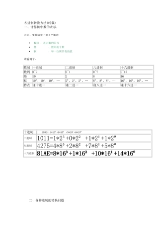 各进制转换方法