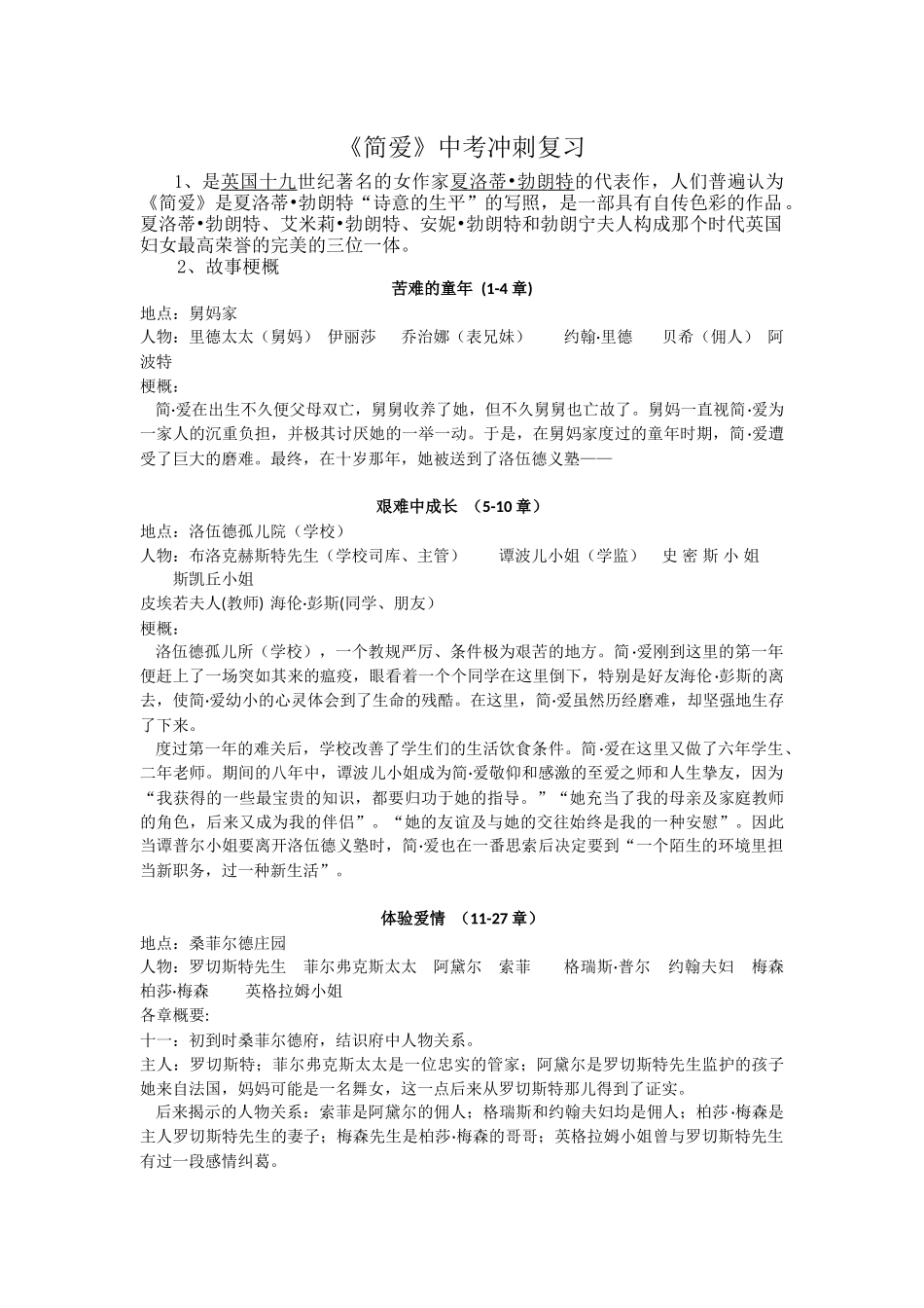 名著阅读冲刺中考之简爱_第1页