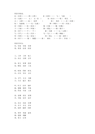 同音字组词--资料