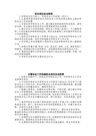 各处室岗位安全职责