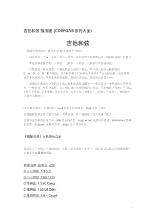 吉他和弦-指法图-(CDEFGAB系列大全)