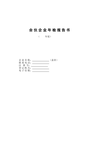 合伙企业年检报告书