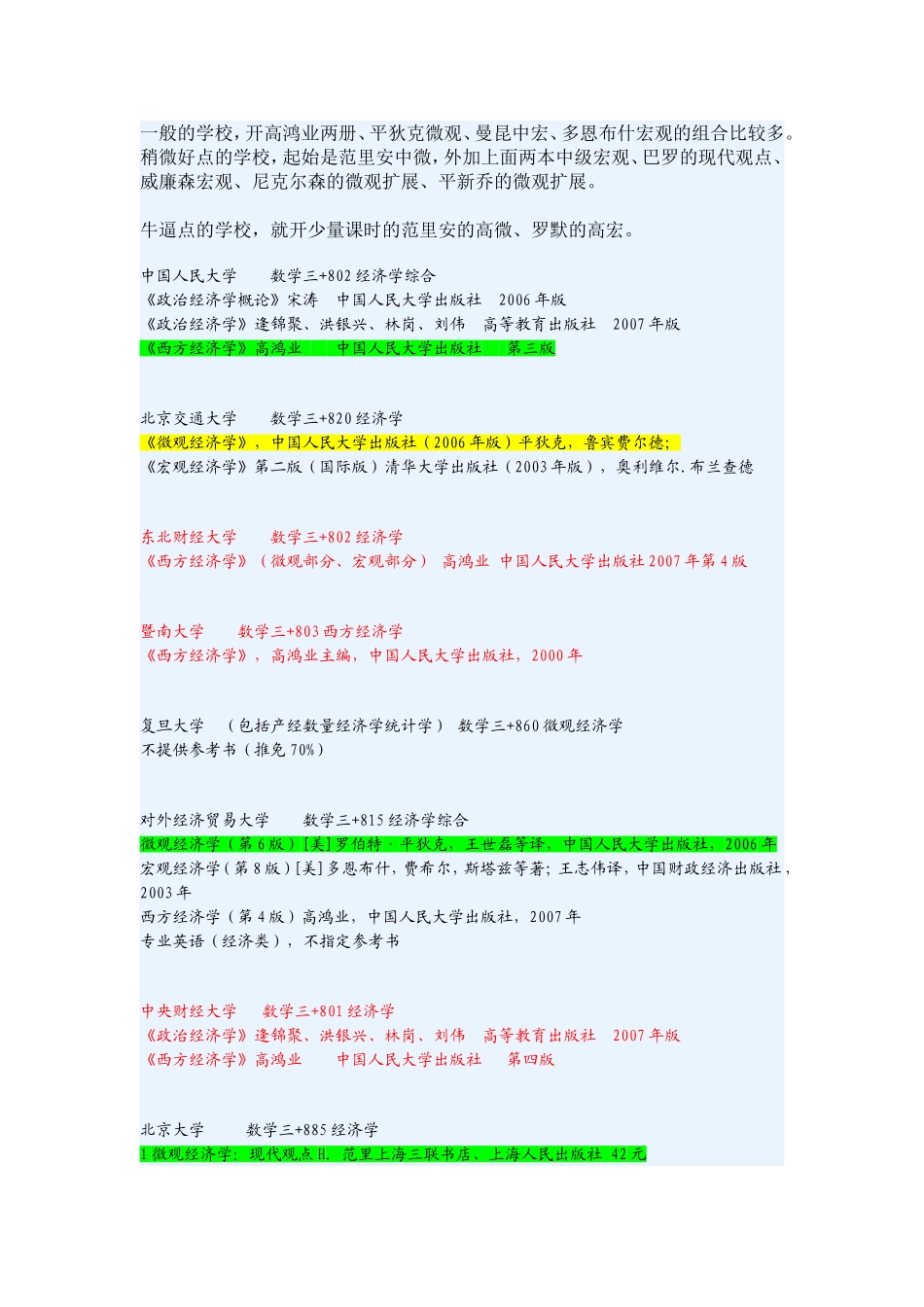 各大高校经济学考研指定教材(同名5517)_第1页