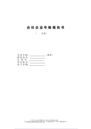 合伙企业年检报告书-62958
