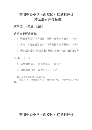 各种才艺展示评分标准