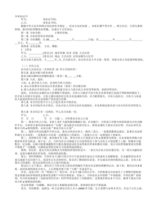 合伙人计划书