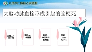 大脑动脉血栓形成引起的脑梗死护理查房