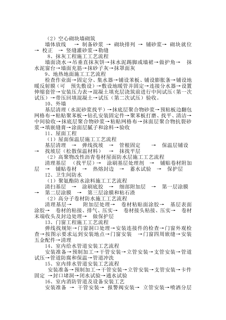 各分项工程施工工艺流程_第2页