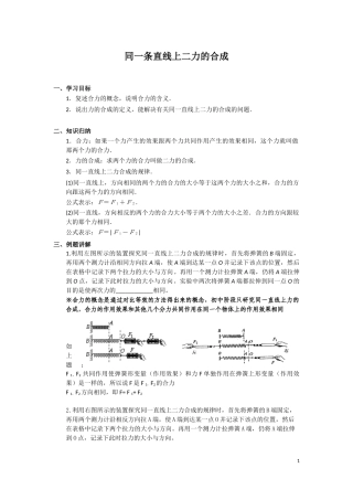 同一条直线上二力的合成