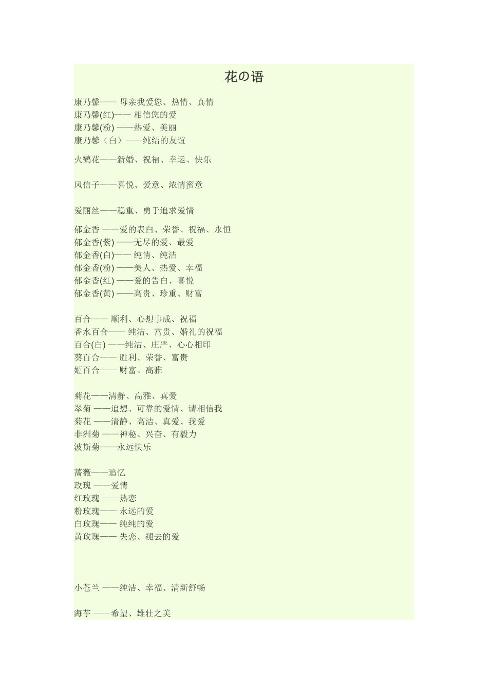 各种花代表含义_第1页