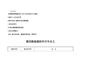 各个厂家电气元件字母符号含义