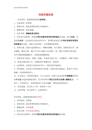 各肌肉实操抗阻陈述