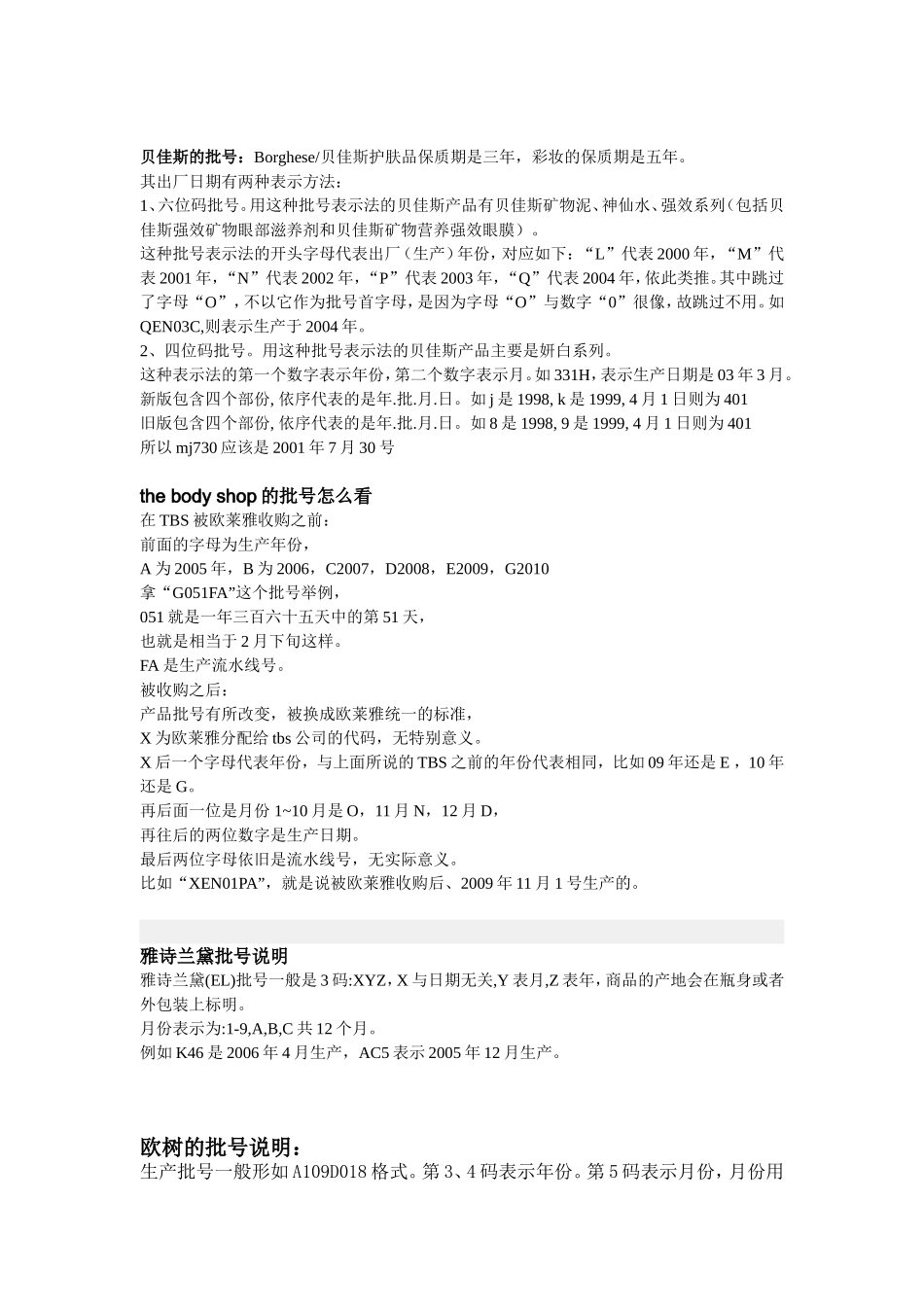 各个牌子的批号表示_第2页