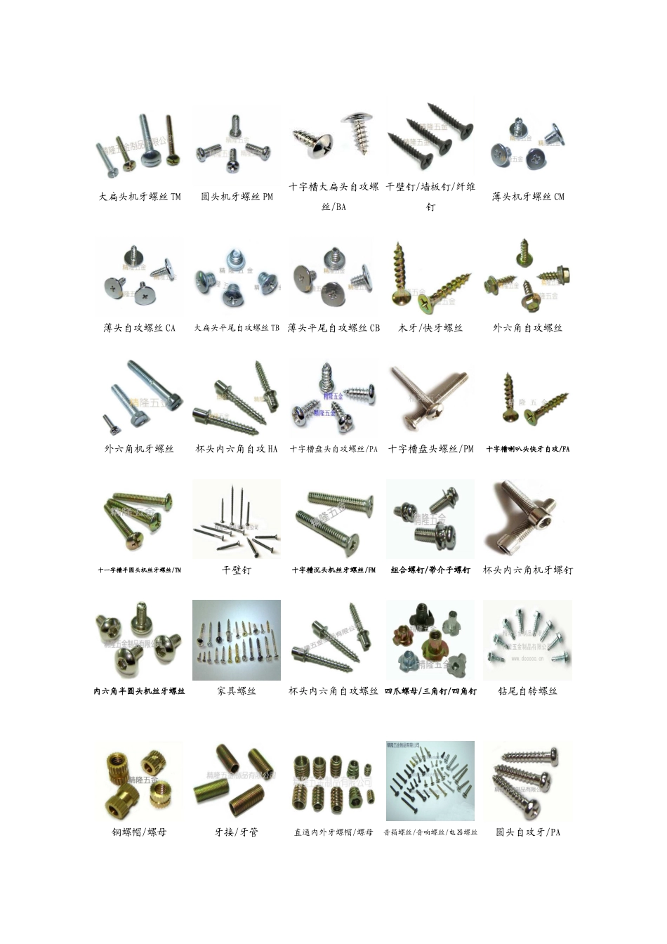 各种螺丝代号及其图片_第2页