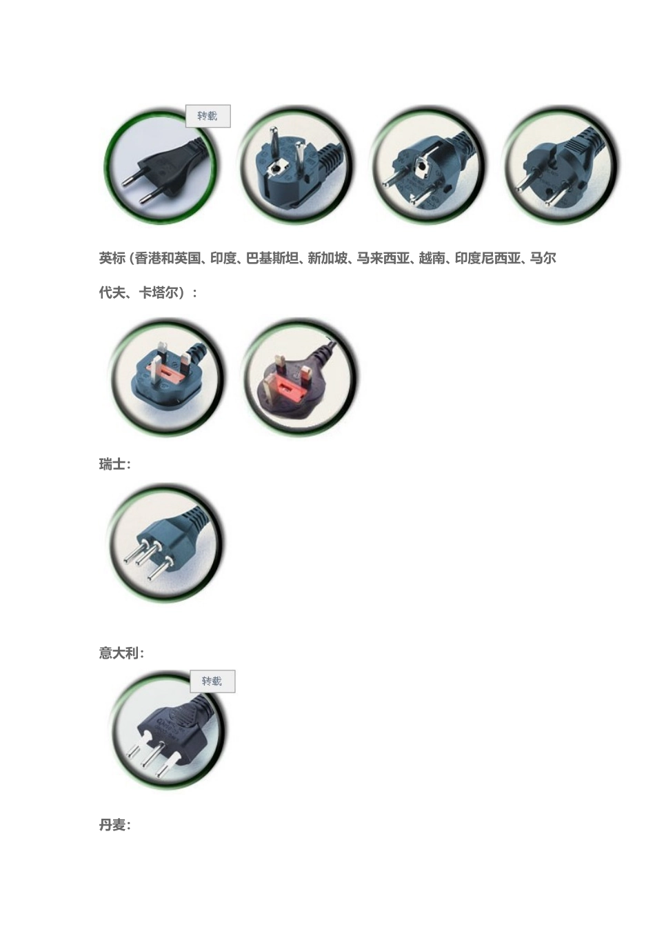 各国电压和插头标准大全(图文)_第3页