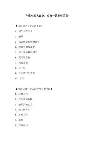 各类电影推荐-总有一部能够打动你-