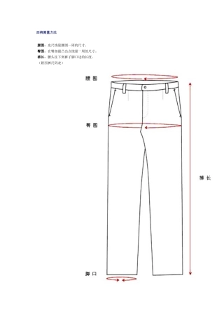 各类服装尺寸测量标准