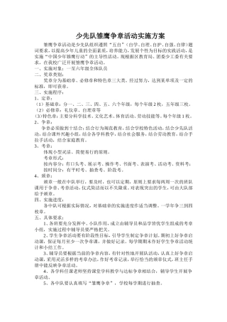各年级雏鹰争章