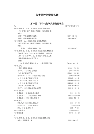 各类监控化学品名录