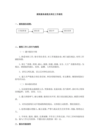 各类剧院剧场服务标准规定