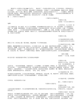 可爱的小白兔(200字)作文