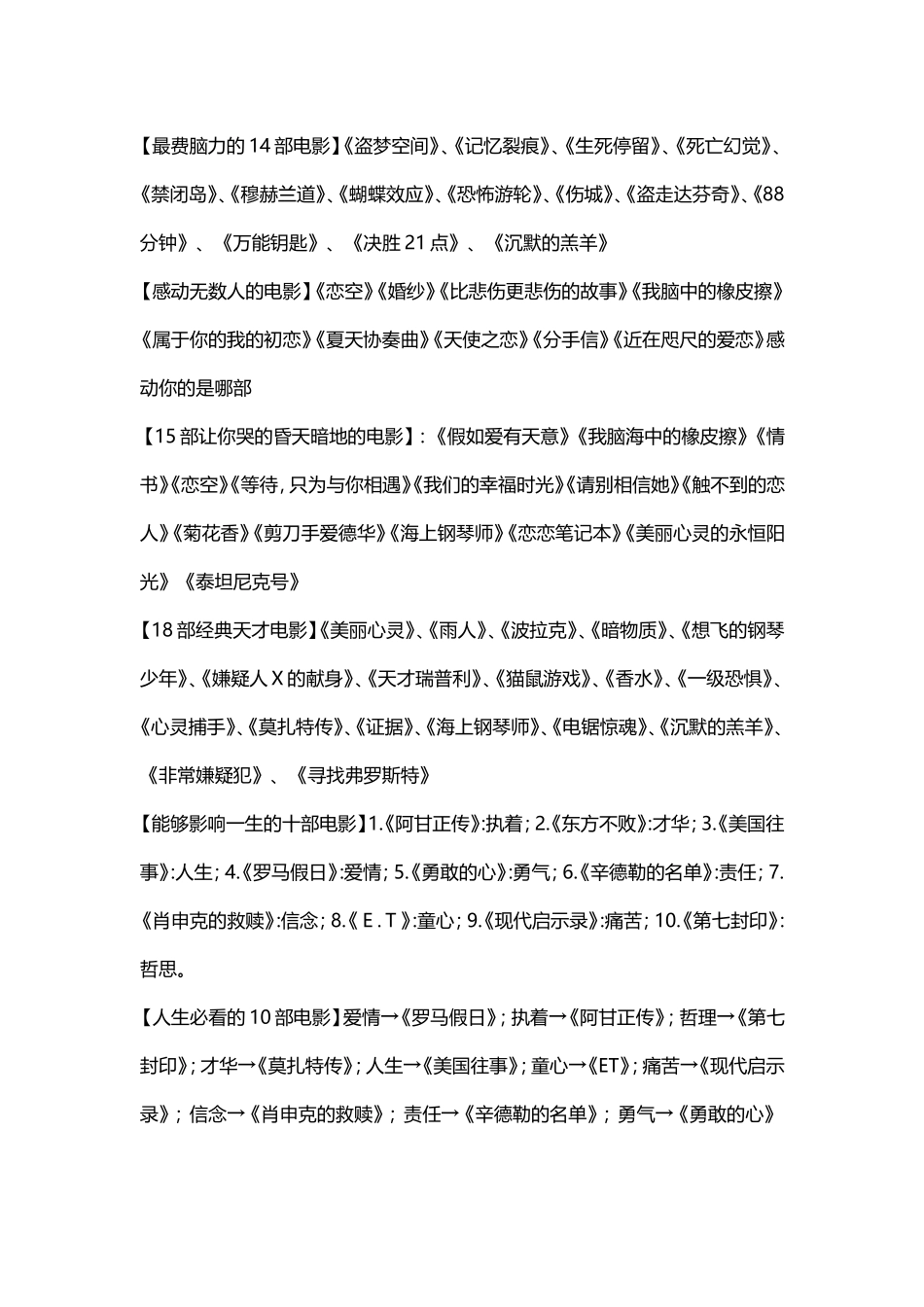各类牛B电影-值得收藏_第1页
