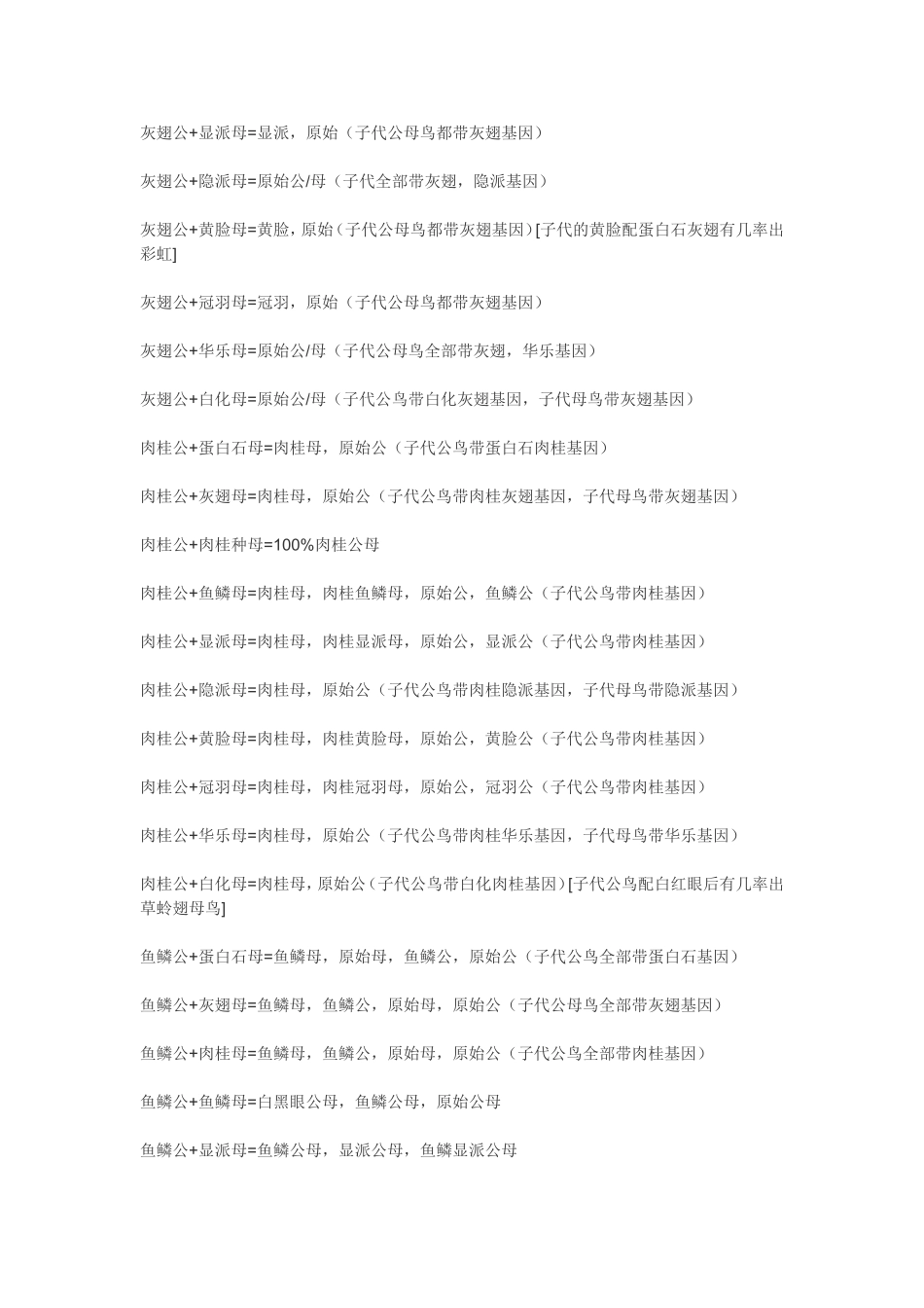 各品种虎皮鹦鹉配对公式_第2页