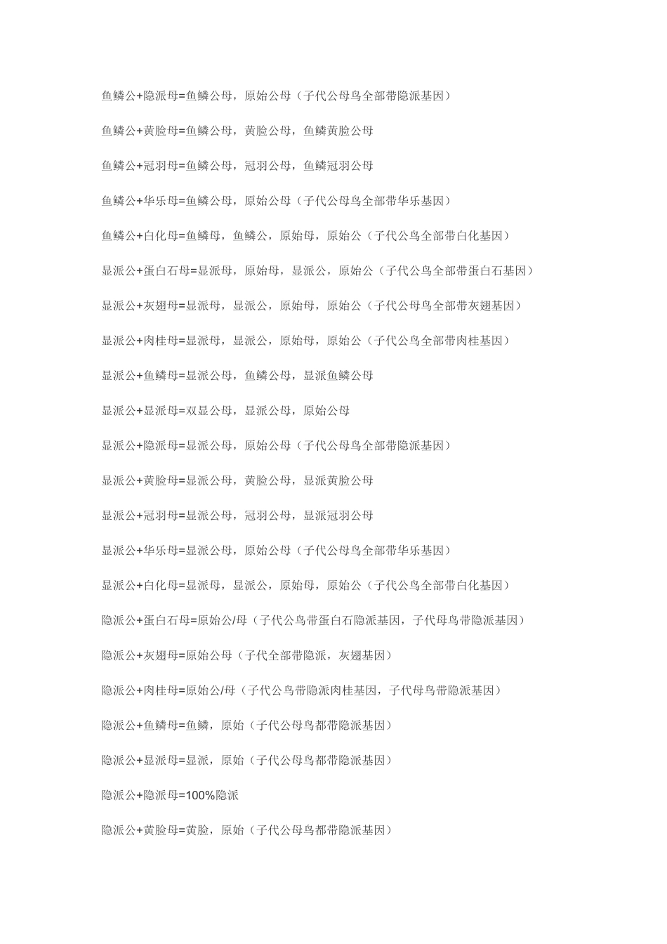 各品种虎皮鹦鹉配对公式_第3页