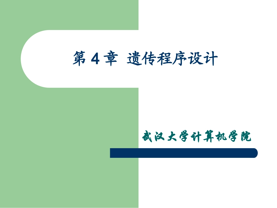 第四章遗传程序设计_第1页