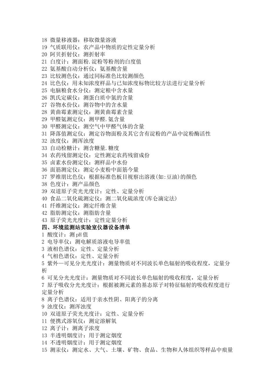 各类实验室及检测中心基础仪器设备清单_第3页