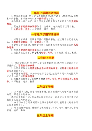 各学段写作目标