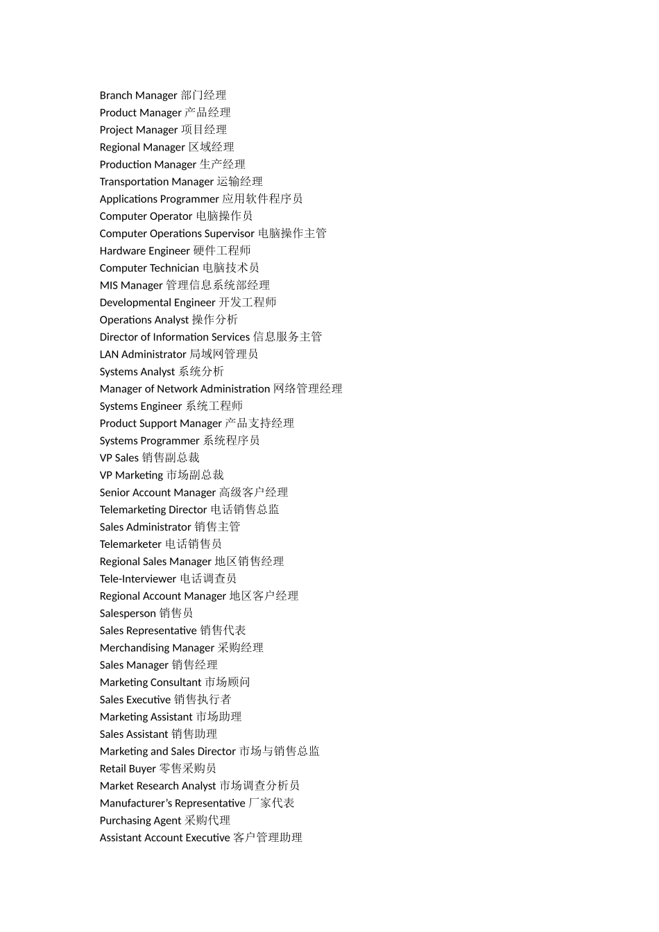 各种职位的英文_第3页