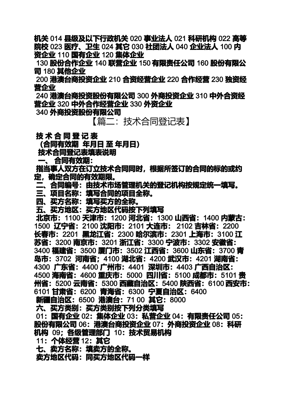 合同范本之技术合同代码表_第3页