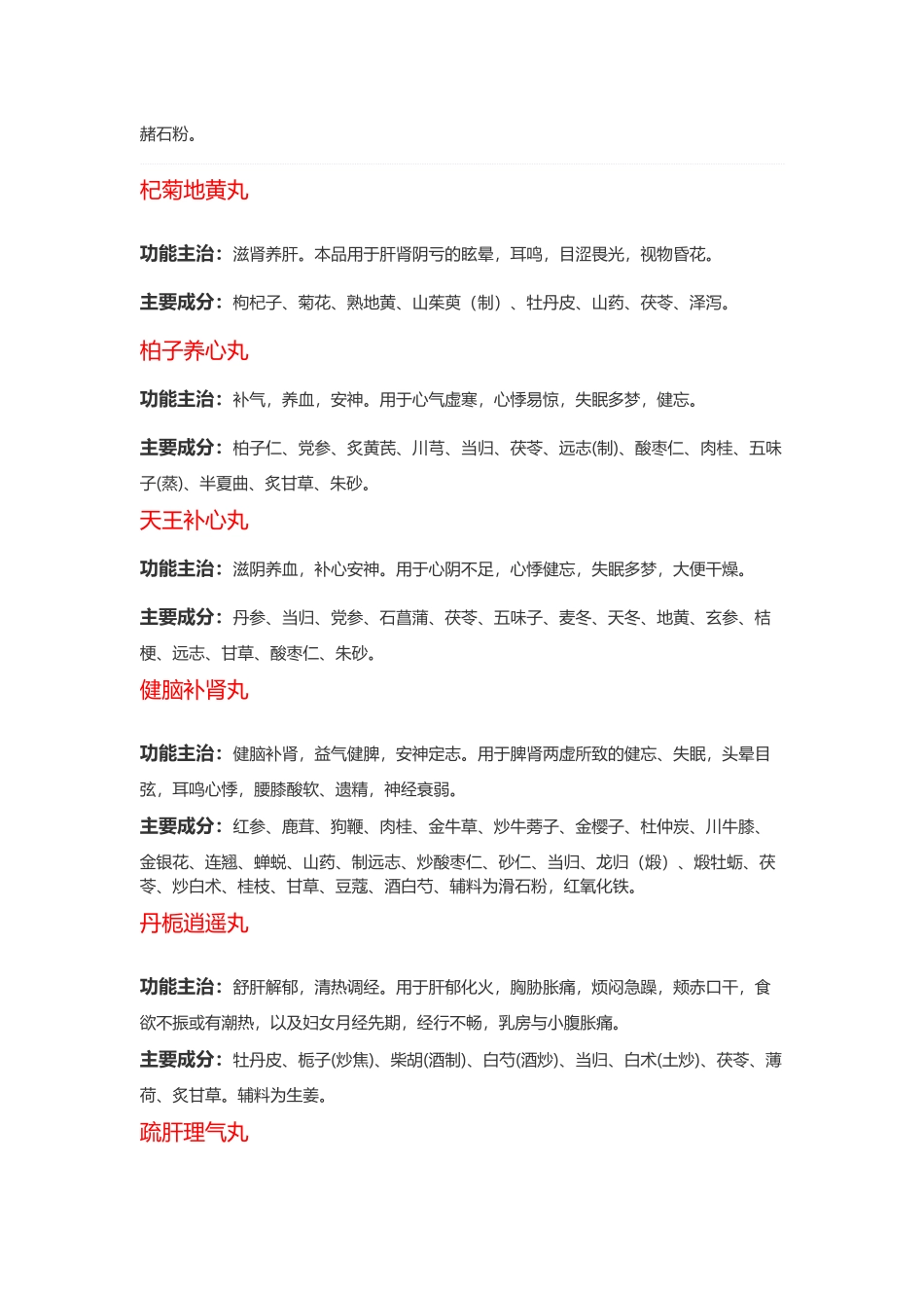 各种中成药的功效_第3页