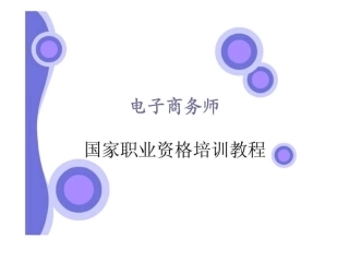 电子商务师国家职业资格培训教程