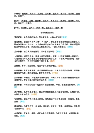 各种籽粉的功效性质1