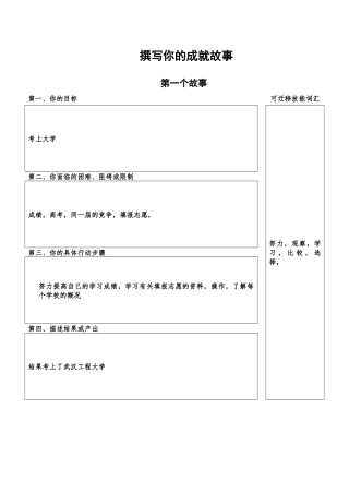 可迁移技能探索：撰写你的成就故事