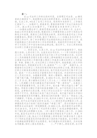 司法个人工作总结