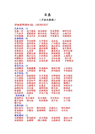 各行各业龙头公司(含细分行业-不含次新股-共计336家)