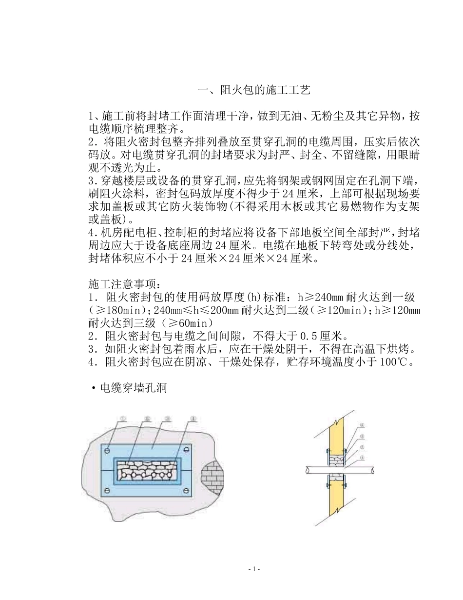 各种防火封堵材料的施工工艺_第1页