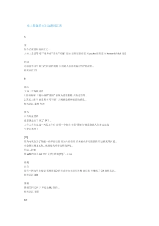 史上最强的ACG动漫词汇表