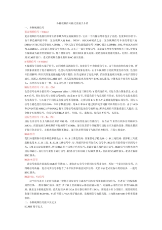 各种视频信号