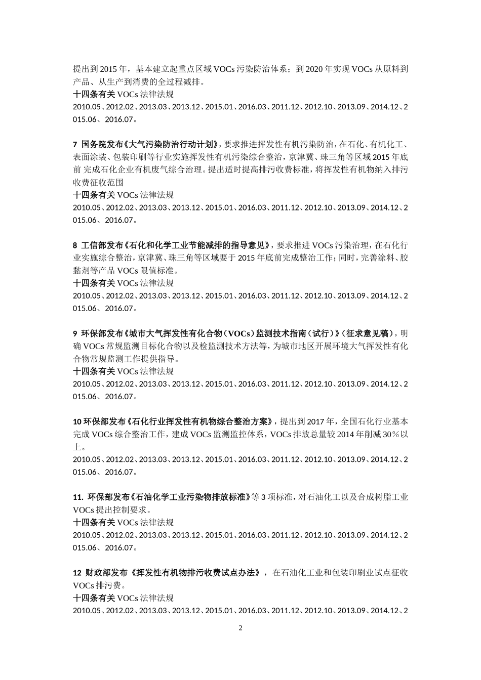 史上最全VOCs相关的法律法规归类总结201766_第2页