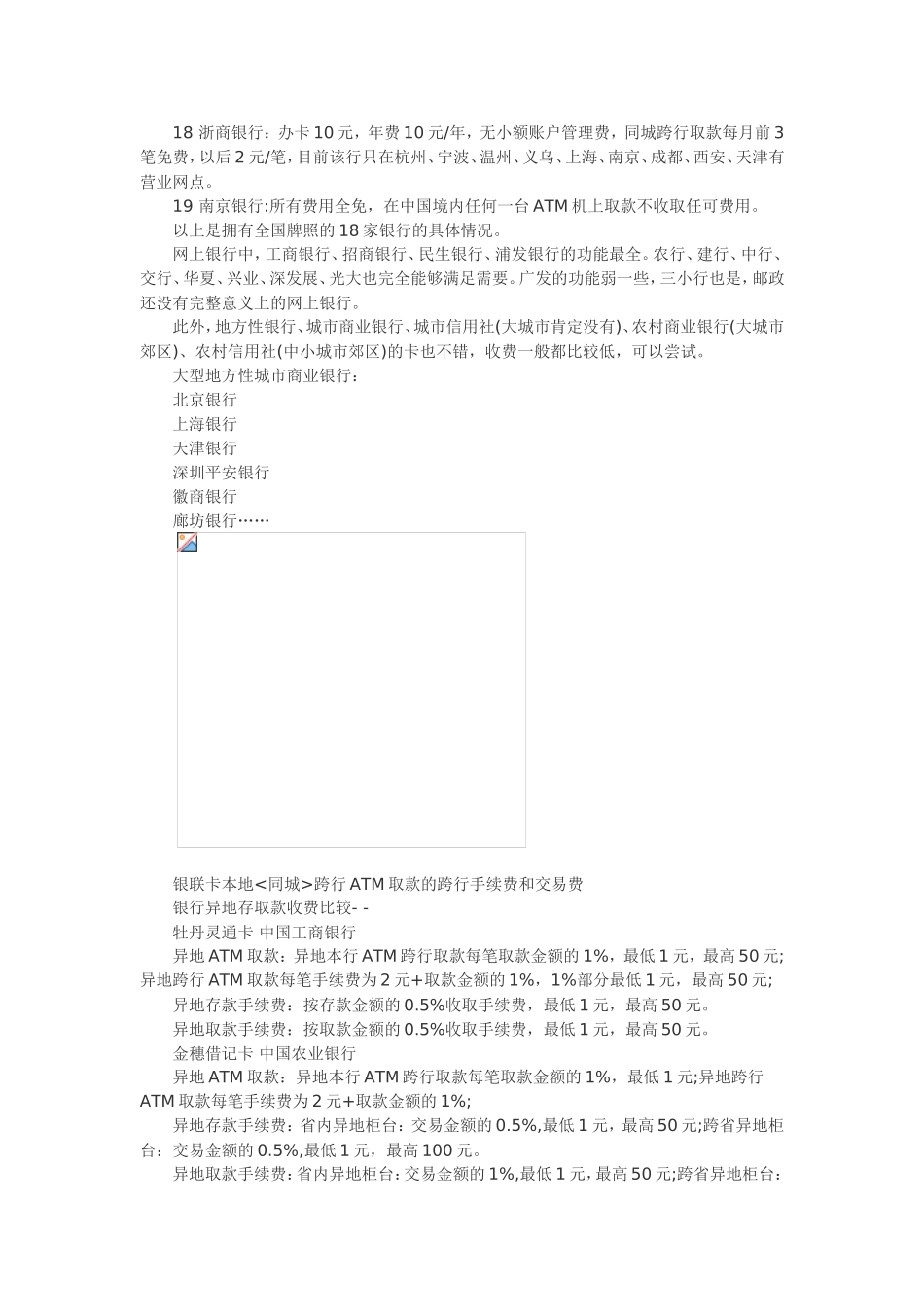 各种银行卡的收费情况_第2页