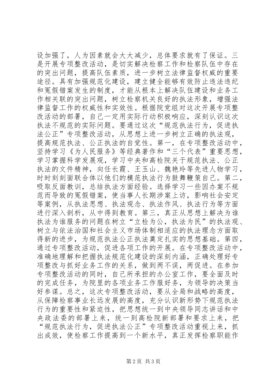 规范执法行为促进执法公正专项整改活动心得体会_第2页