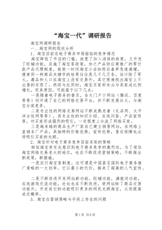 海宝一代调研报告