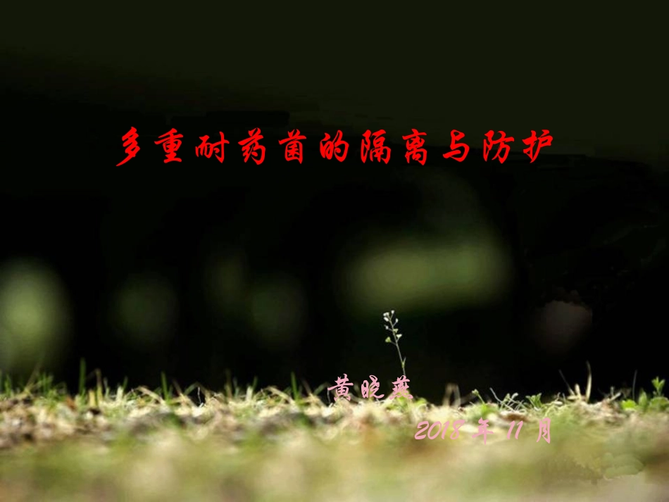 多重耐药菌的隔离与防护_第1页