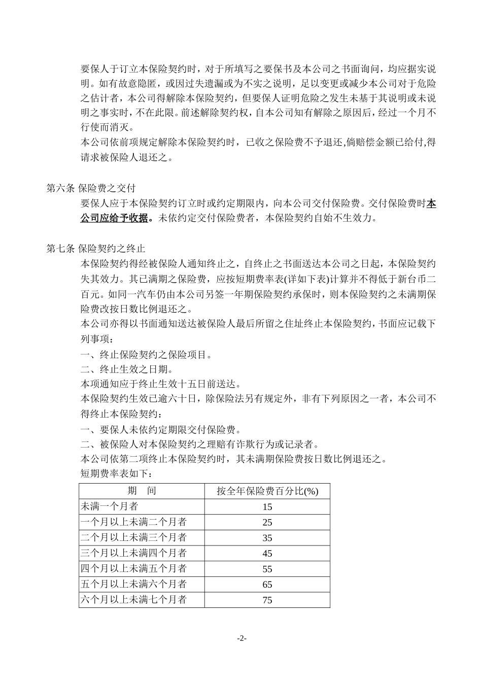 台湾地区家庭自用汽车保险单条款_第3页