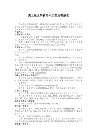史上最全的食品添加剂危害解读