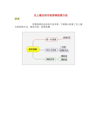 史上最全的市场营销促销方法
